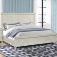 thumbnail image 4 of Industrial White Queen Bed With Flavor And Solid Wood Frame Style In Birch Veneer Side Rails, 4 of 4