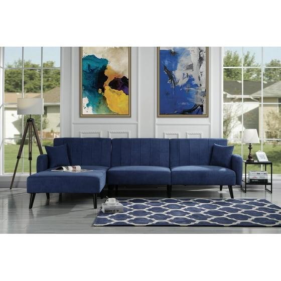 Mid Century Reclining Sectional Sleeper Sofa Red