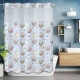 thumbnail image 6 of Easter Rabbit No Hooks Shower Curtain with Snap-in Liner Spring Colorful Eggs Bowknots Blue Background Shower Curtains for Bathroom, Waterproof, Easy Install, Washable 72"x84", 6 of 9