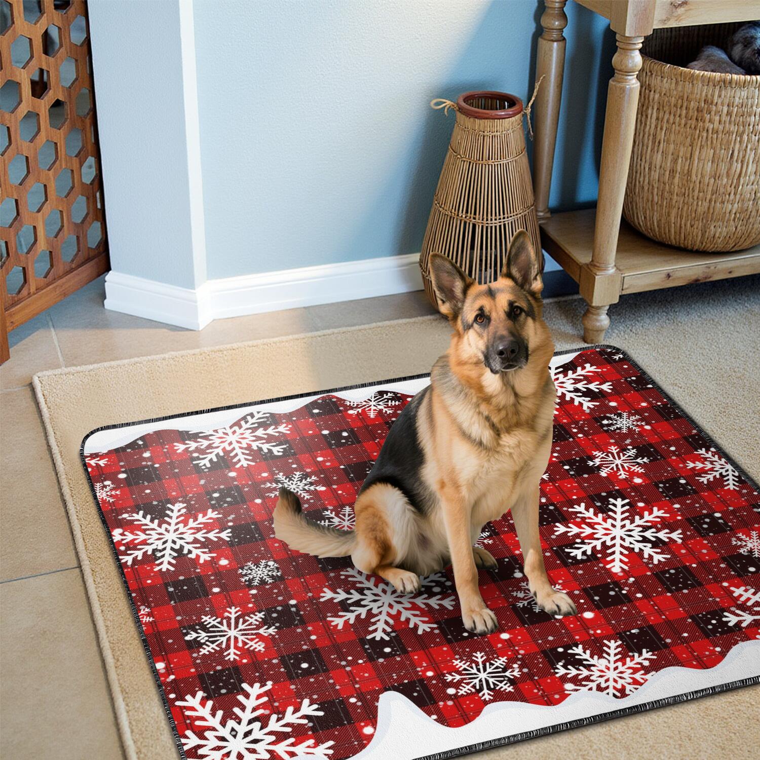 Christmas Holiday Reusable Puppy Pads 48" x 48", 2-Pack Washable Dog Potty Training Mats for Your Big Home During the Holiday Season