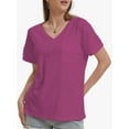 thumbnail image 3 of Womens T Shirts Short Sleeve V Neck Casual Summer Tops Tshirts with Pocket, 3 of 4