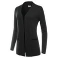 thumbnail image 3 of FashionMille Women's Open Front Long Sleeve Classic Knit Sweater Cardigan, 3 of 4