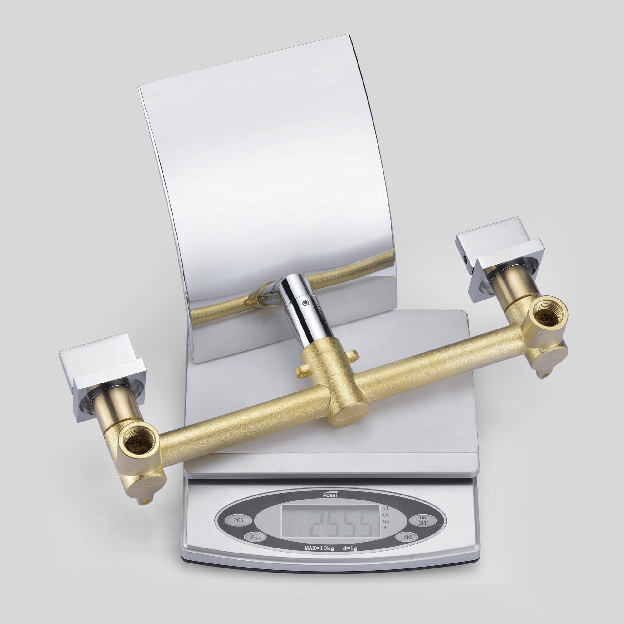 Wall Mount Tub Filler, Chrome Waterfall Tub Faucet, High Flow