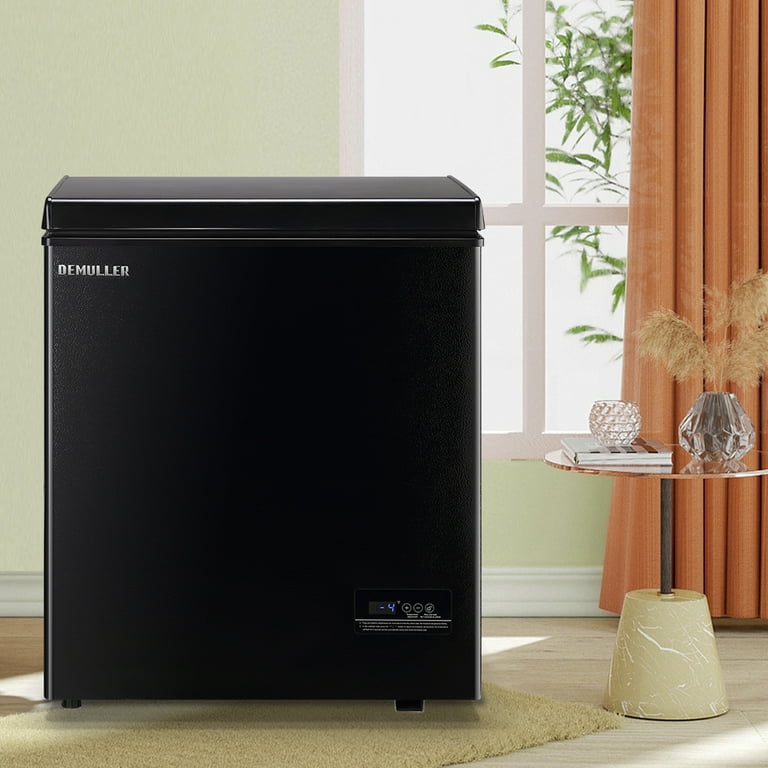 DEMULLER 4.0 Cu. ft Chest Freezer Small Freezer with Top Open Door Freestanding Black