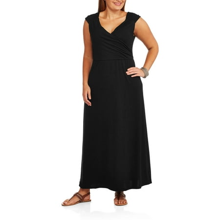 Allison Brittney Women's Plus Ruched Maxi Dress - Walmart.com