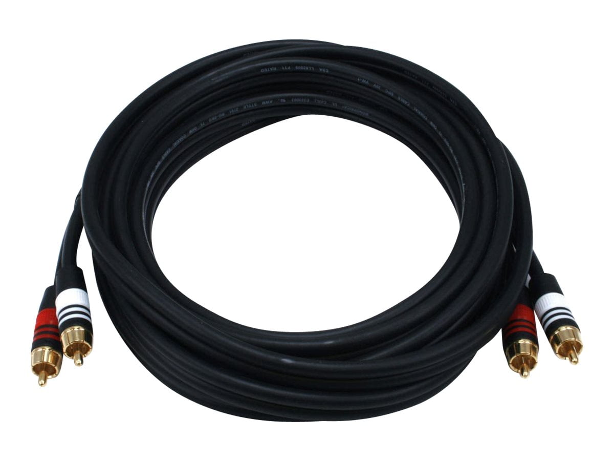 Monoprice Premium RCA Cable 15 Feet Black 2 RCA Plug to 2 RCA