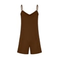 thumbnail image 4 of AherBiu Boho Short Jumpsuits for Women Sleeveless V Neck Wide Leg Comfy Summer Rompers with Pockets, 4 of 5