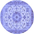 thumbnail image 1 of Ahgly Company Machine Washable Indoor Round Persian Blue Traditional Area Rugs, 3' Round, 1 of 4