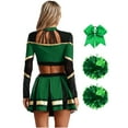 thumbnail image 2 of vastwit Women Cheer Leader Dance Crop Top with Skirt and  Accessories Cheerleading Outfits Green XXL, 2 of 5