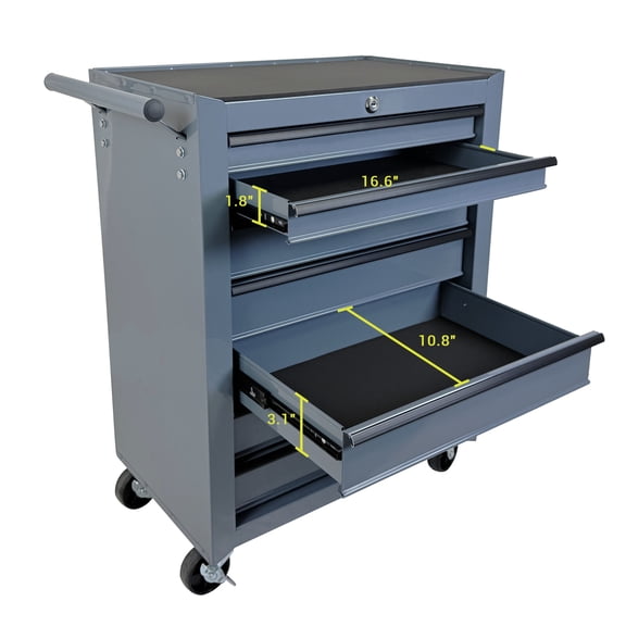 GARITIN Rolling Metal Tool Chest with 7 Drawers, 20 Inch Tool Chest Cabinet with Ball Bearing Drawer Slides, Steel Tool Storage Box Organizer for Garage Workshop, Grey