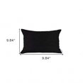 thumbnail image 4 of 12" X 20" Black Solid Color Zippered Handmade Polyester Lumbar Pillow Cover, 4 of 10