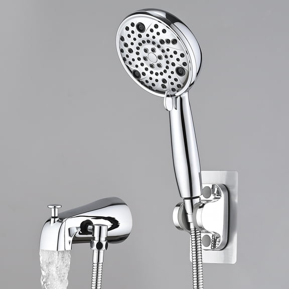 8-Setting High-Pressure Handheld Shower with Hose & Slip-On Diverter Tub Spout