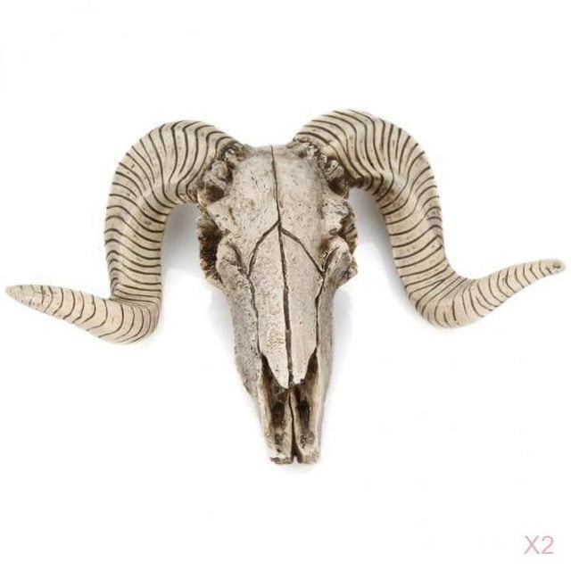 2x Decoración La Cabeza Del Animal Del Cráneo Del Imitación l Cráneo Decoración