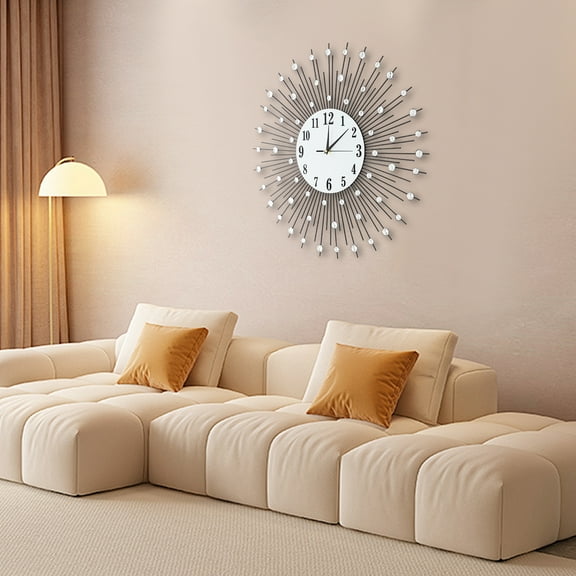 60cm Luxury 3D Peacock Metal Wall Clock – Modern Quartz Large Decorative Clock for Living Room, Office, Bedroom