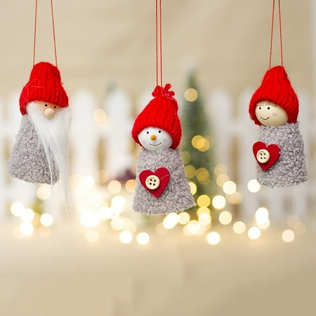 

Yilirongyumm Christmas Decorations Wooden Doll Pendant Mini Doll Pendant