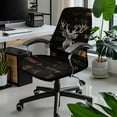 thumbnail image 2 of SCRAWLGOD Deer American Flag Black Breathable Office Chair Covers Easy to Install Stain Resistant High Back Chair Slipcover Universal Comfortable Computer Chair Slipcovers, L, 2 of 7