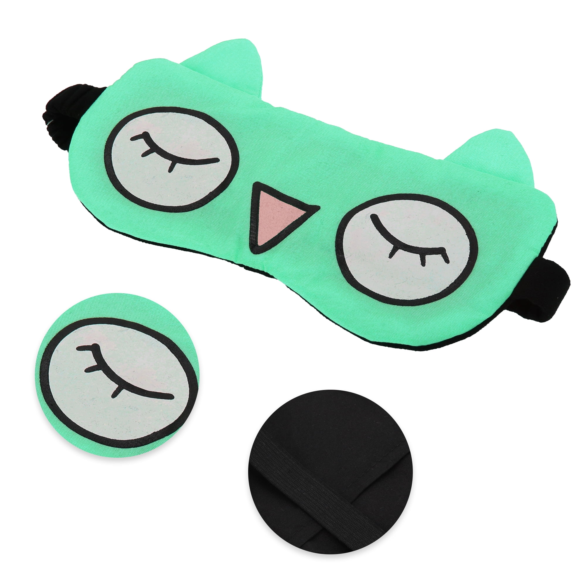 Unique Bargains Fashion Cartoon Big Eyes Sleep Mask Eye Shade Cover for Rest Green