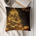 thumbnail image 3 of SHANXI  Merry Christmas Pillowcase Black Background with Glittering Gold Christmas Tree Pattern Throw Pillow Cushion Cover Home Office Bed Decorative 24x24in, 3 of 5
