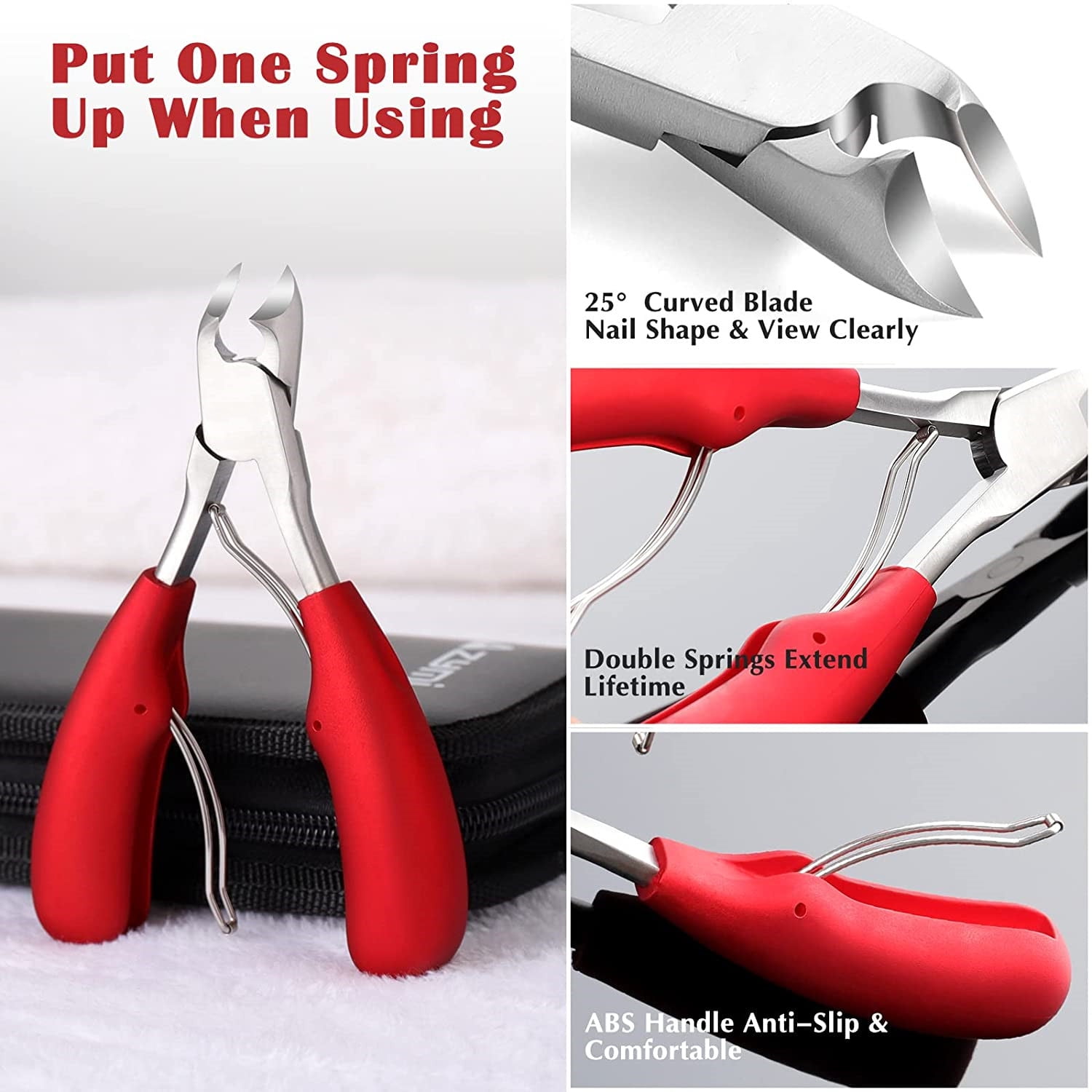 Nail Clippers for Seniors Thick Nails, Angled Head Ergonomic Toenail  Clippers w – Tacos Y Mas