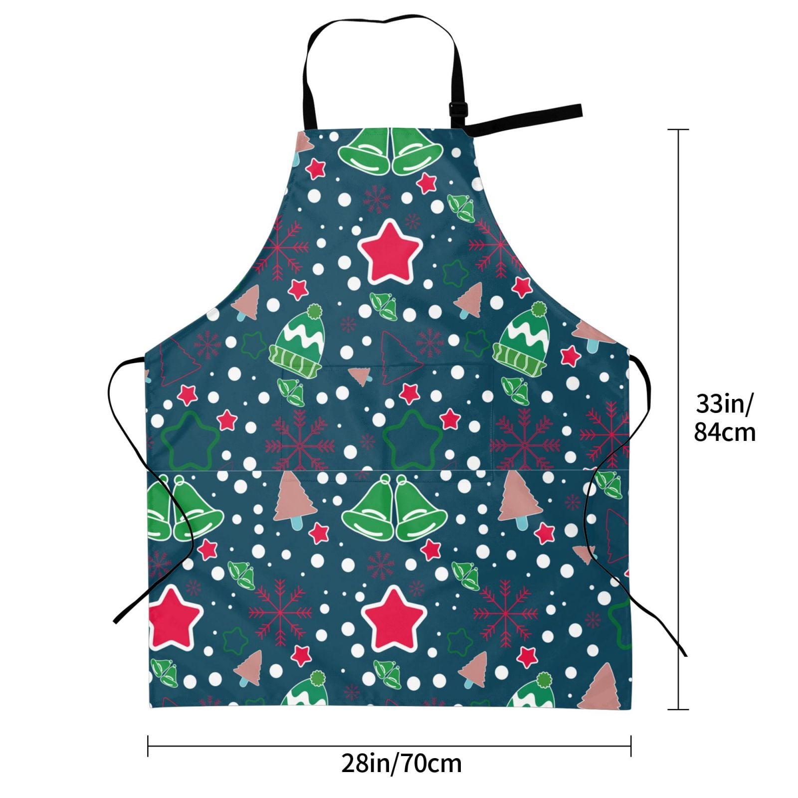 Kdxio Christmas Apron with Pockets Adjustable Kitchen Aprons for Men Women Waterproof Aprons for Cooking,Drawing,Crafting, Baking Household Cleaning