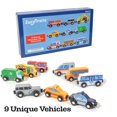 thumbnail image 3 of Coches de madera Zany Trains de 9 piezas con imanes para vehículos urbanos, 3 of 9