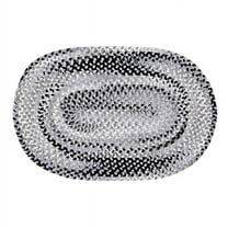 Ombre Chenille Collection 100% Cotton 27' x 45' Oval Braided Rug in Black