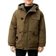 thumbnail image 2 of Parkas de manga larga, chaqueta con capucha y bolsillos para niños de tallas medianas y grandes, chaqueta tipo cárdigan., 2 of 7