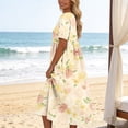 thumbnail image 7 of TaTaai Women's Knee-Length Floral Dress with Short Sleeves, Round Collar, and Comfortable Casual Silhouette Gift, 7 of 7