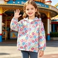 thumbnail image 4 of ITSAME Girls Hooded Zipper Coat Floral Print Long Sleeve Windproof Outerwear Kids Casual Fashion Jacket Multicolor Size 8, 4 of 9