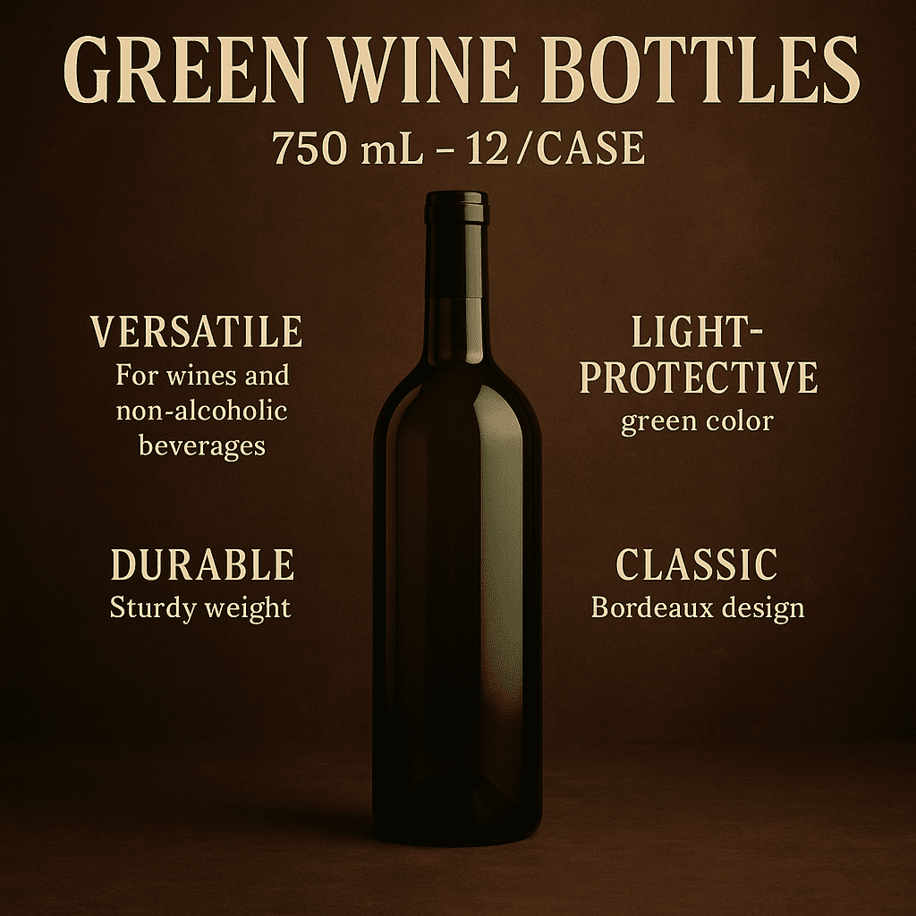 LD Carlson Green Wine Bottles 750 mL - 12/Case
