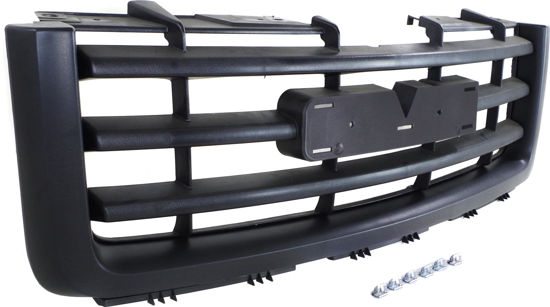 Grille Assembly Compatible With 2007-2013 GMC Sierra 1500 Textured Black Shell and Insert