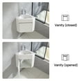 thumbnail image 3 of Wonline 16" Corner Bathroom Vanity Floating Style Wall Mount Bathroom Vanity with Sink and Faucet for Small Bathroom Combo, White, 3 of 10