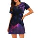 thumbnail image 1 of Easygdp Galactic Wolf Stare Camisón de manga corta para mujer, informal, estampado, 1 of 6