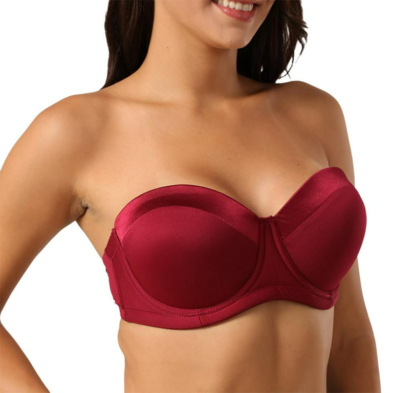 Plus Size Bra Lingerie Ultra-thin Cup Bras for Women Push Up Underwire  Underwear Red 40D 