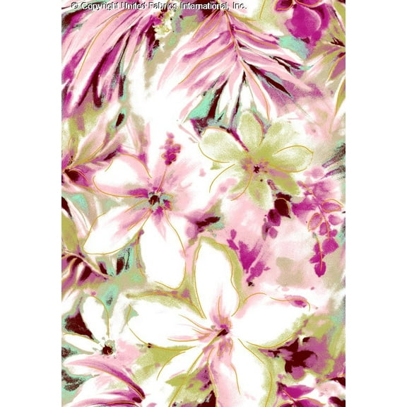 Chiffon Printed May Floral Fabric Printed Chiffon Fabric by the Yard Dressmaking (ROSE/CITRON, ByYard)