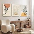 thumbnail image 3 of Boho Wall Decor Set of 3 Colorful Trendy Modern Wall Art Prints Abstract Minimalist Prints, Geometric Posters Canvas Boho Wall Art Decor for Living Room, Bedroom, Bathroom, Home (Framed 12x16"), 3 of 6