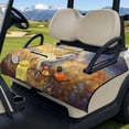 thumbnail image 3 of Psesaysky Golf Cart Seat Covers (With an extra handle) Seat Blanket, with 4 Front Pockets, Fits for EZGO, Yamaha, Club Car, Epic and Other 2 Person Seats, All Seasons (White Horse Flower), 3 of 8