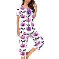 thumbnail image 6 of Pajamas for Women Set 2 Piece Halloween Pumpkin Ghost Bat Print Night Comfort Pajama Cute Two Piece Sleepwear Pj Set Sleepwear, 6 of 6