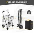 thumbnail image 3 of Gymax Folding Shopping Cart Utility Double Basket Grocery Cart w/ Waterproof Liner, 3 of 10