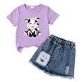 thumbnail image 4 of Rotm Girl Toddler Clothes Toddler Baby Girl Summer Clothes Toddler Girls Summer Outfits Short Sleeve T-Shirts Shorts Clothing Set O,6-7 Years, 4 of 4