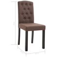 thumbnail image 4 of vidaXL Dining Chairs 6 pcs Brown Fabric, 4 of 5