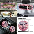 thumbnail image 5 of Jeiento Cow Pink Car Seat Covers Set with Steering Wheel Cover Seat Belt Pads Garbage Bag Flowers Armrest Cover Handbrake Cover Set Rear View Mirror Protector Coasters Auto Accessory Fit for SUV Van, 5 of 7