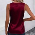 thumbnail image 6 of Thousandth Women V Neck Tank Tops Casual Cotton Satin Silky Blouses Breathable Loose Camisole Elegant Front Crisscross Cutout Sleeveless Vest, 6 of 7