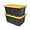 Black and Yellow, variant on CX BLACK & YELLOW, 27-Gallon Heavy Duty Tough Storage Container & Snap-Tight Lid, Black & Grey (14.3"H x 20.6"W x 30.6"D), Weather-Resistant Design and Stackable Organization Tote [2 Pack]