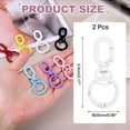 thumbnail image 2 of PATIKIL 2.2" Swivel Snap Hooks with Key Rings, 2Pcs Double Opening Metal Oval Swivel Spring Clasp Clip with O Ring for DIY Crafts Jewelry Lanyard Making, White, 2 of 6