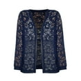 thumbnail image 5 of IMENGL Ladies' solid color lace knitted cardigan v neck, Blue L, Size M-2XL, 5 of 5