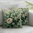 thumbnail image 3 of Autua Flowers Bouquet Green Leaves Graphic Decorative Throw Pillow Cover for Home Couch Living Room Bed Sofa - Aesthetic Decorative 1PC Pillow Case 22x22in, 3 of 5