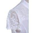thumbnail image 4 of Feinuhan S/M Fit White Floral Lace Scallop Edge Yoke Mandarin Collar Detail Top, 4 of 4
