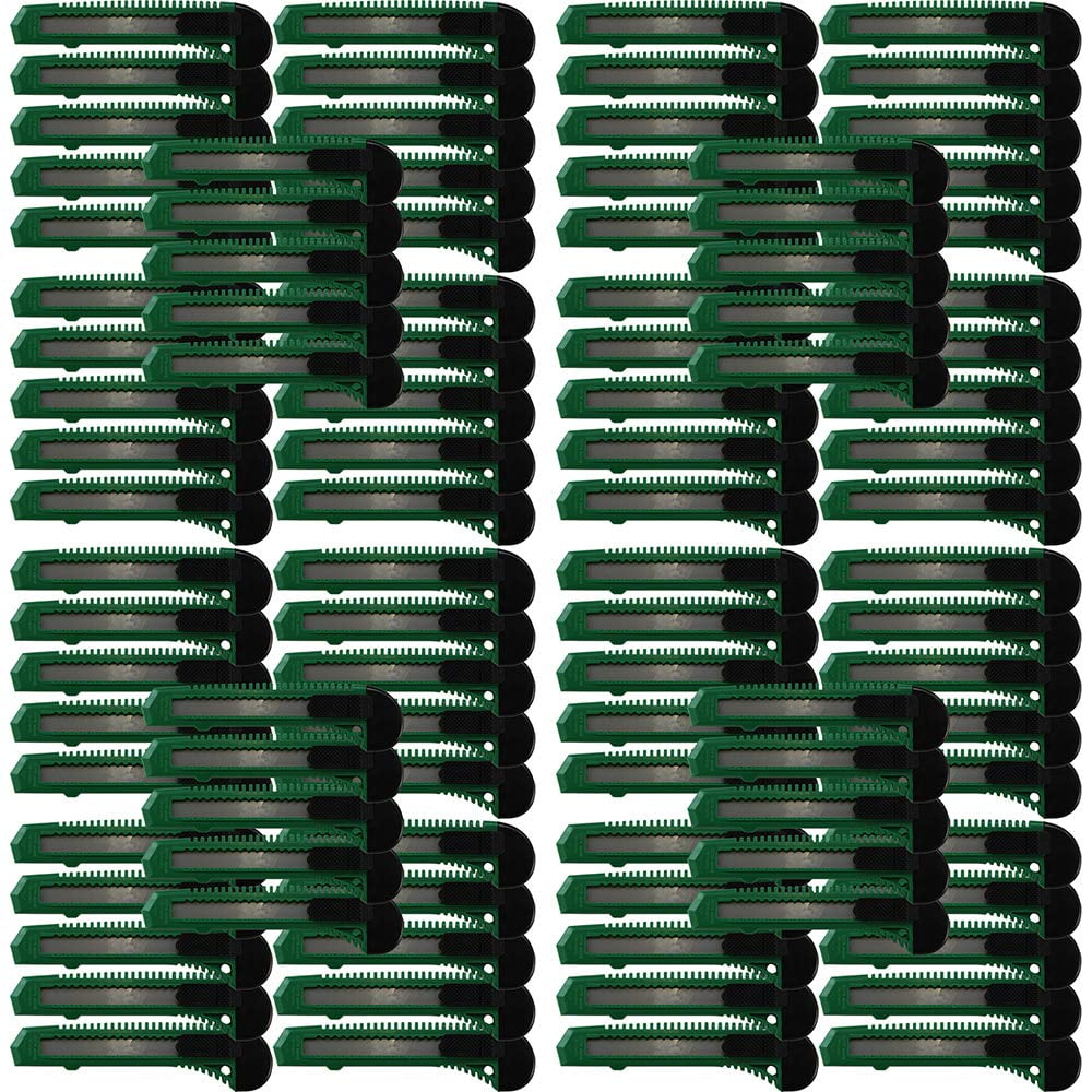 100x Bulk Green Utility Knives Box Cutters Snap Off Blades