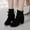 Black, variant on Herrnalise Women's Boots Fashion Thick With Zipper Ankle Boots Bow High Heel Shoes,clearance under 10